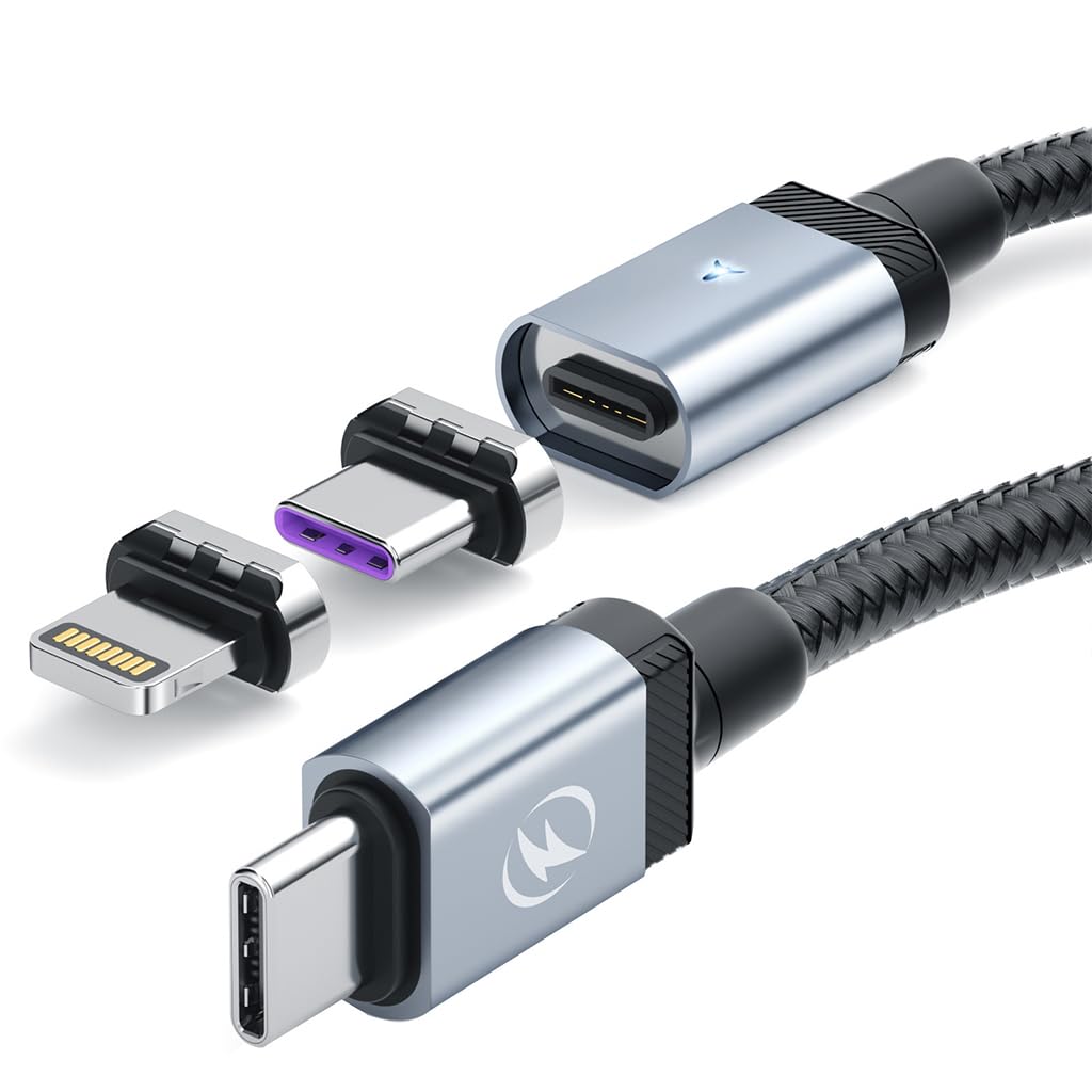 ZORBES 3.3ft USB C Cable for iPhone PD 60W Fast Charging Cable 2 In 1 Light-ning Cable Support Data Sync USB C Charging Cable for iPhone with 2 Magnetic Connectors USB C to Light-ning Cable ZORBES 3.3ft USB C Cable for iPhone PD 60W Fast Charging Cable 2 In 1 Light-ning Cable Support Data Sync USB C Charging Cable for iPhone with 2 Magnetic Connectors USB C to Light-ning Cable